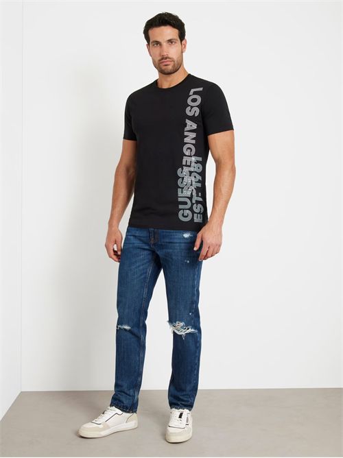 t-shirt uomo nera GUESS | M4YI34J1314/JBLK